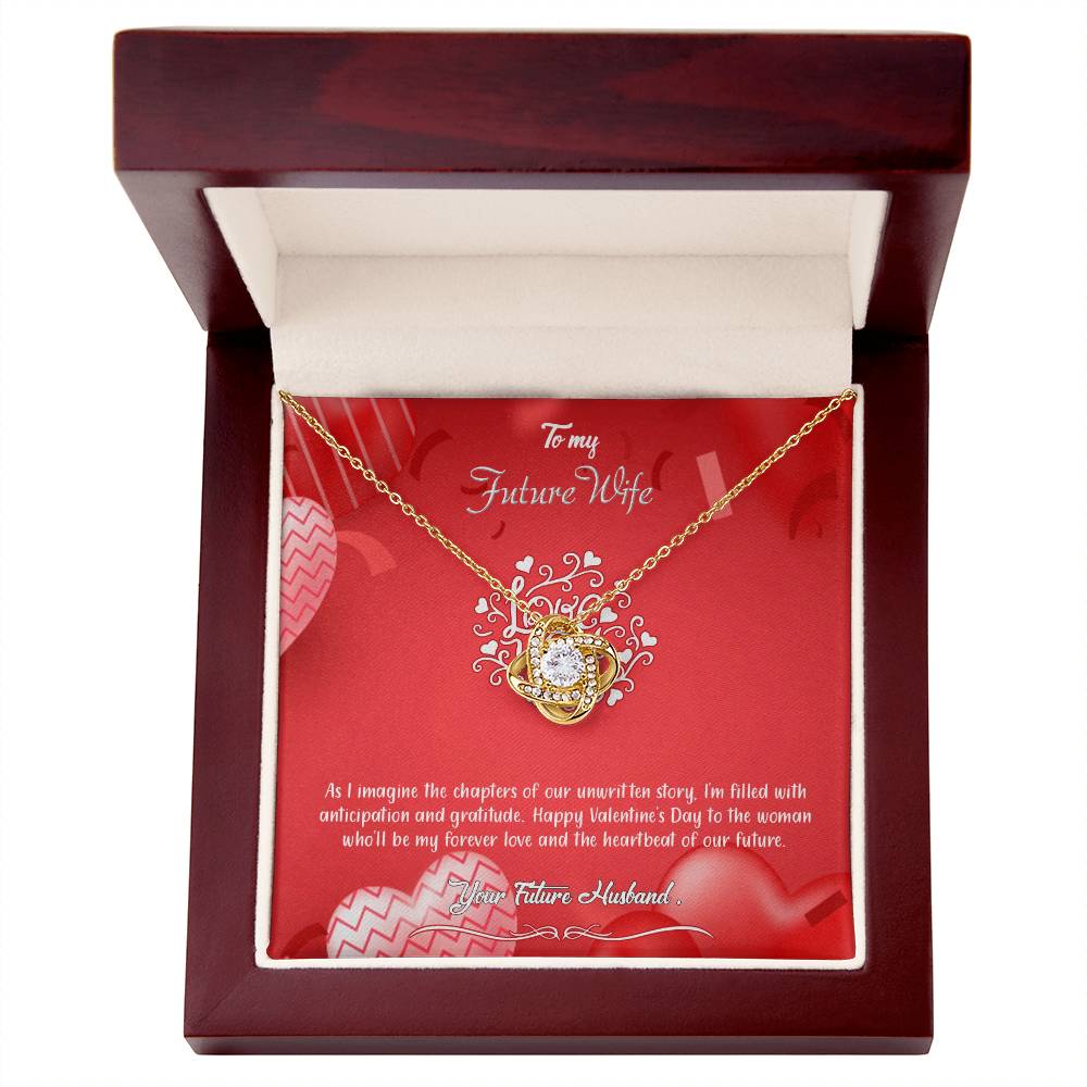 valentine-4d Love Knot Necklace, Gift to my Future Wife with Beautiful Message Card