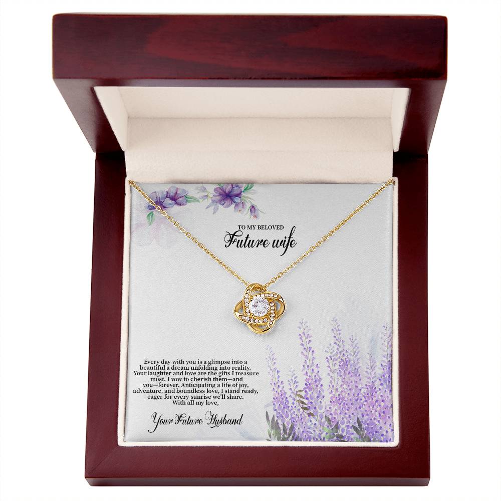 4030 (3) Love Knot Necklace, Gift to my Future Wife with Beautiful Message Card