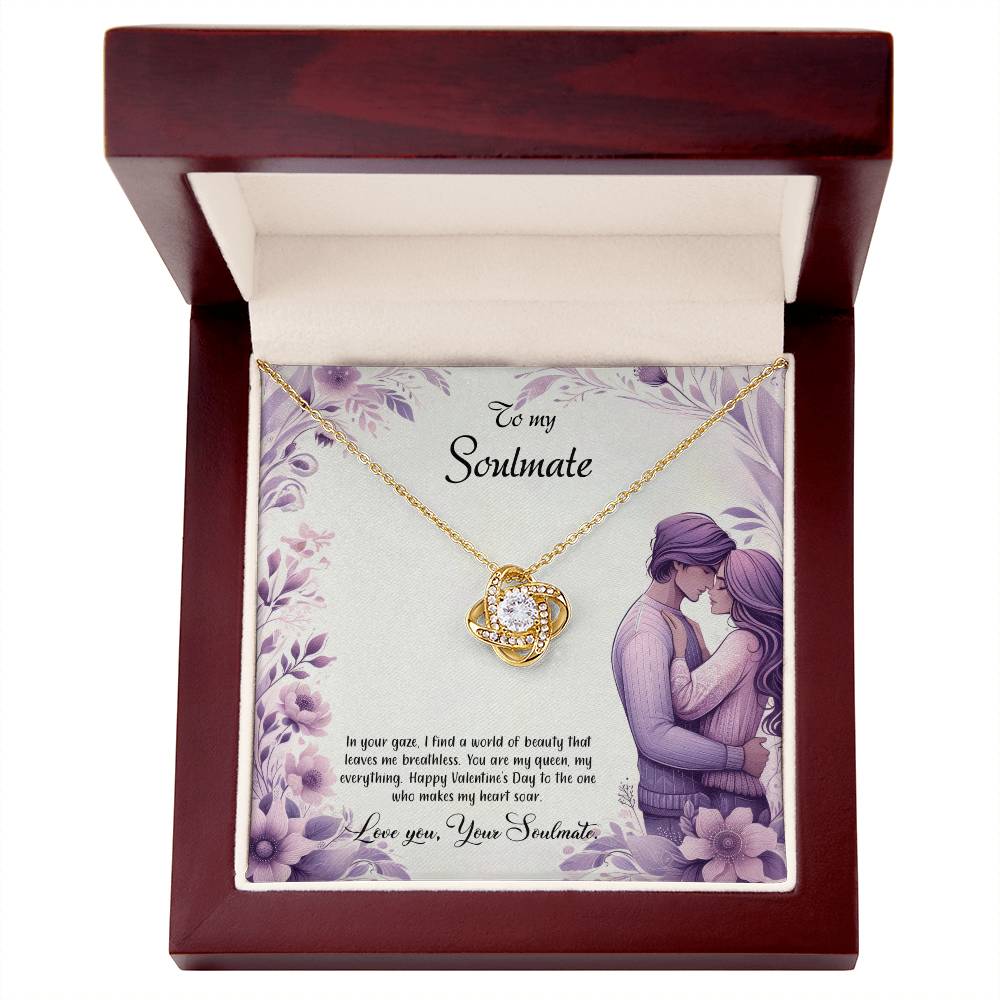 Valentine-st25b Love Knot Necklace, Gift to My Soulmate with Message card