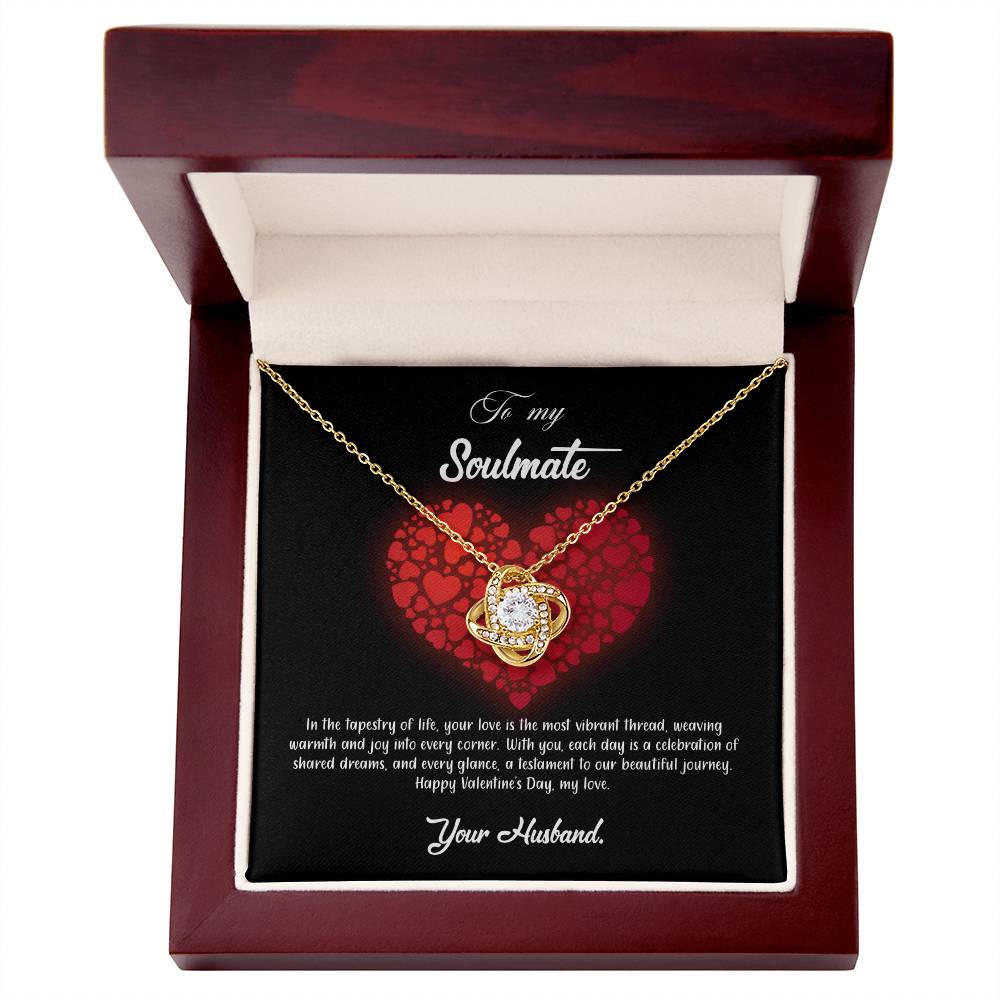 valentine-23b Love Knot Necklace, Gift to My Soulmate with Message card