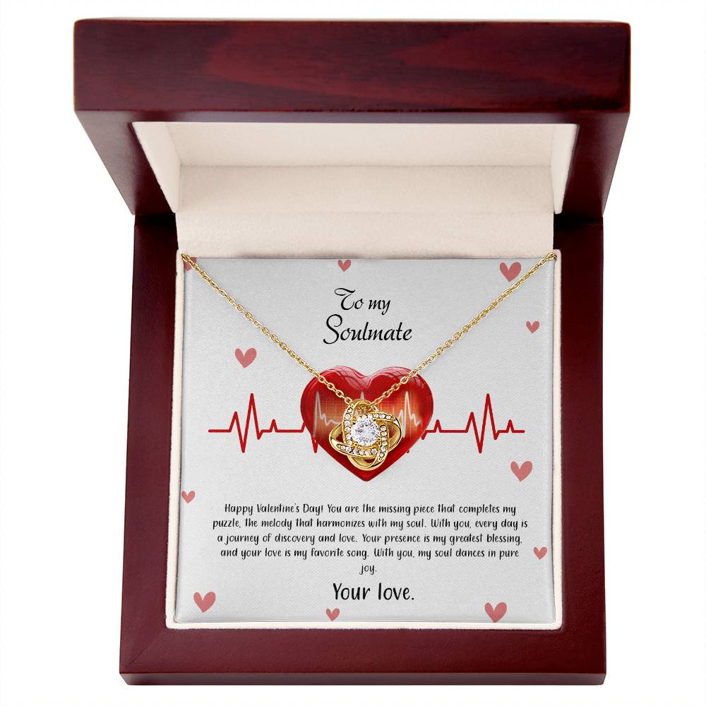 valentine-33b Love Knot Necklace, Gift to My Soulmate with Message card