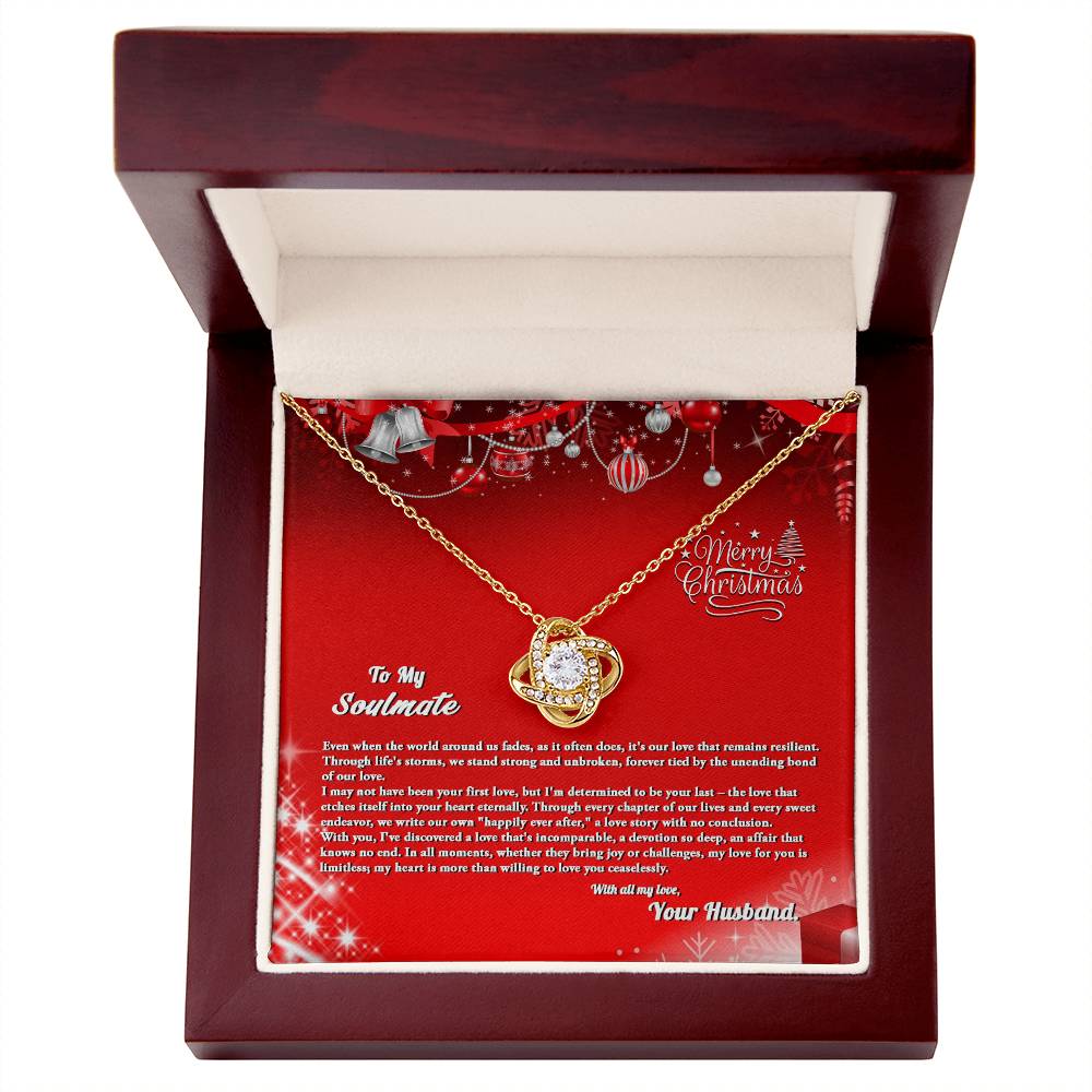 4007b Love Knot Necklace, Gift to My Soulmate with Message card