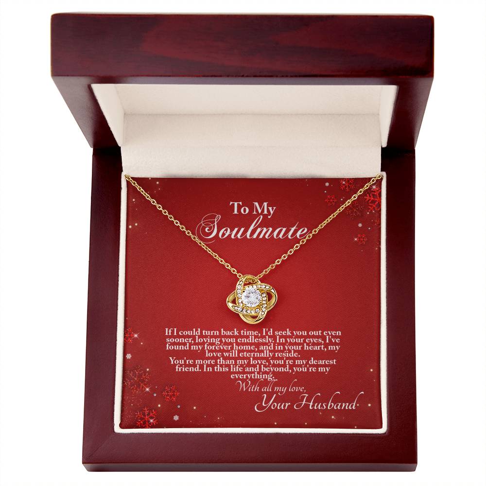 4005a Love Knot Necklace, Gift to My Soulmate with Message card