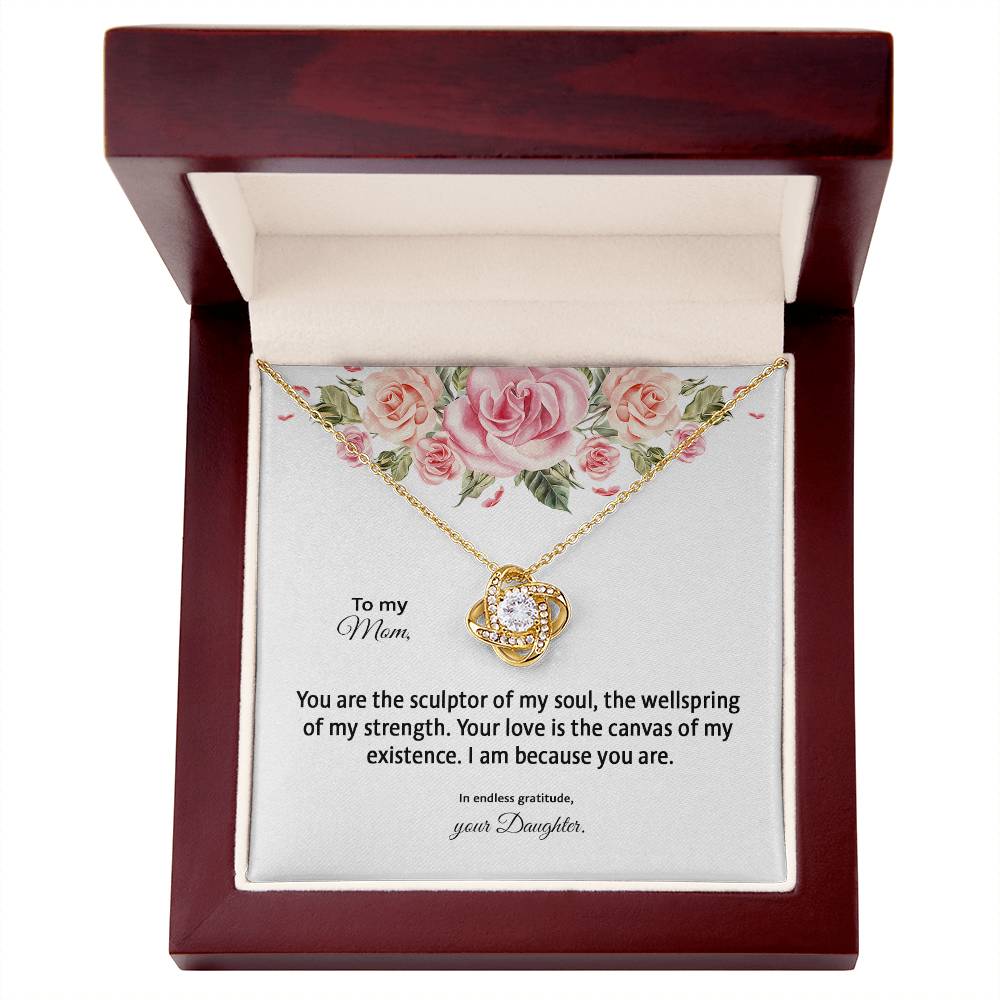 4031b Love Knot Necklace, Gift to my Mom with Beautiful Message Card