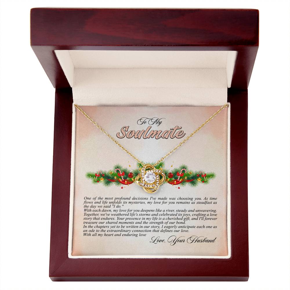 4009c Love Knot Necklace, Gift to My Soulmate with Message card