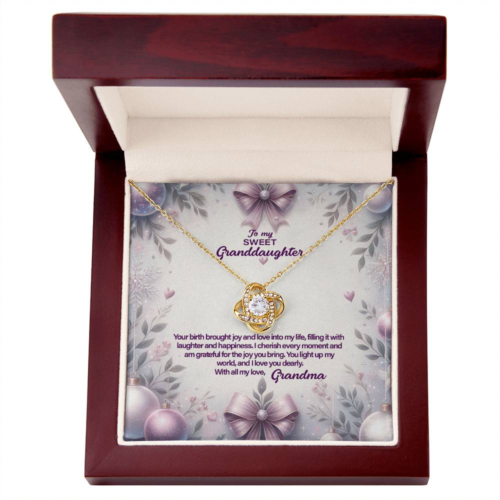 4053a Love Knot Necklace, Gift to My Granddaughter with nice Message Card