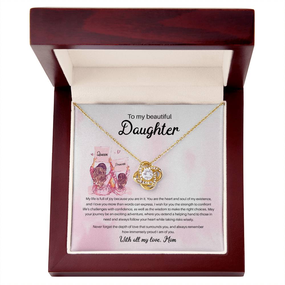 94941 a Love Knot Necklace, Gift to my Daughter with Beautiful Message Card