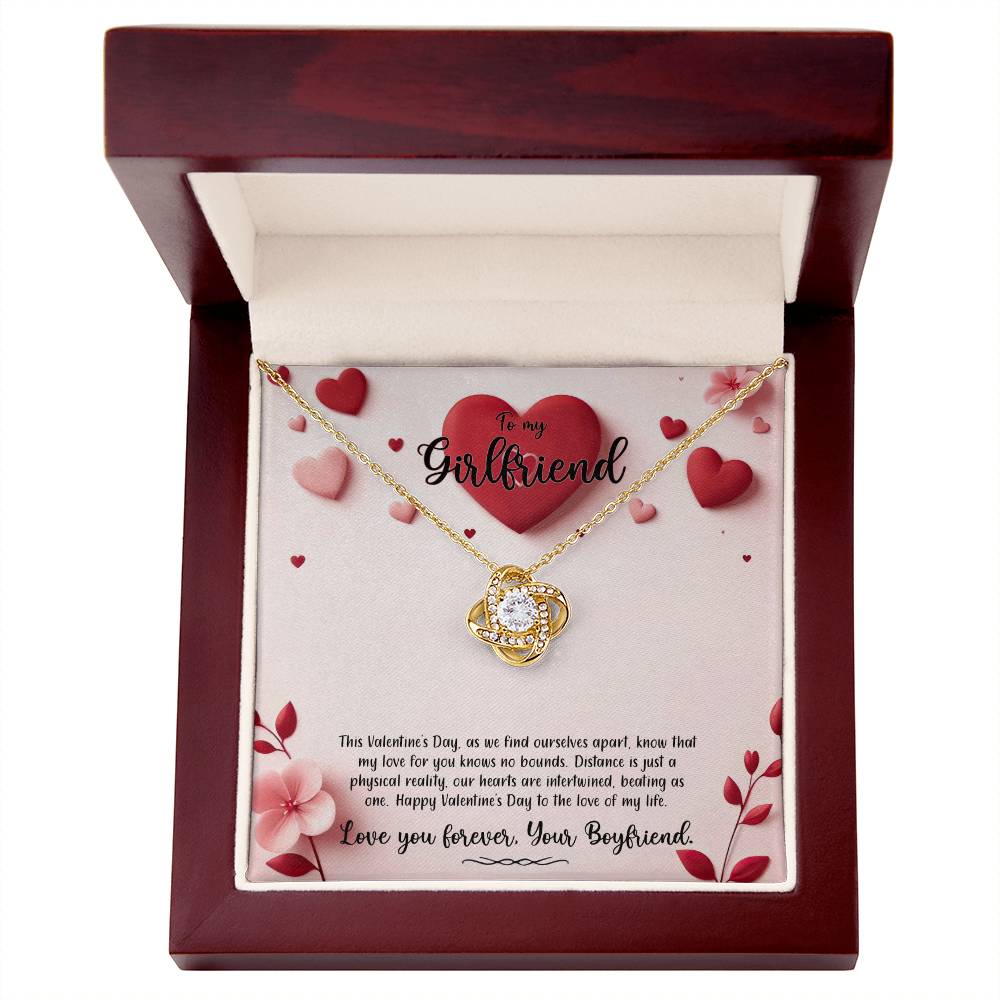 Valentine-st6c Love Knot Necklace, Gift to my Girlfriend with Beautiful Message Card