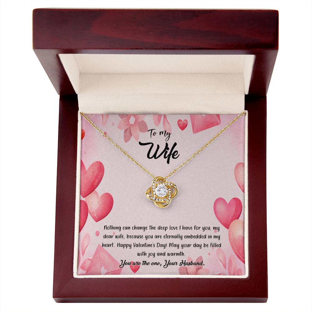 valentine-37a Love Knot Necklace, Gift to my Wife with Beautiful Message Card