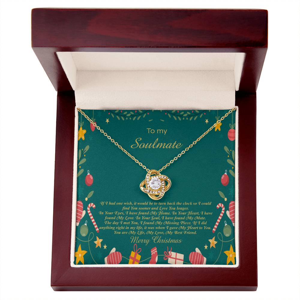 94098a Love Knot Necklace, Gift to My Soulmate with Message card