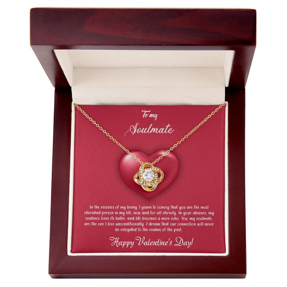 valentine-35b Love Knot Necklace, Gift to My Soulmate with Message card