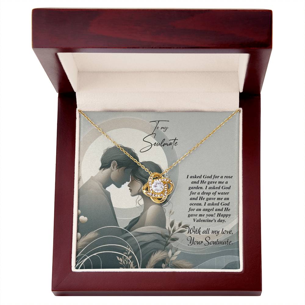 Valentine-st22b Love Knot Necklace, Gift to My Soulmate with Message card