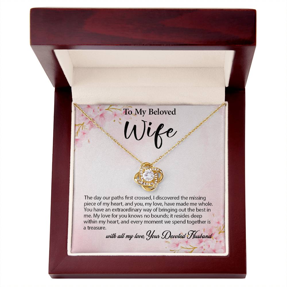 4029a Love Knot Necklace, Gift to my Wife with beautiful Message Card