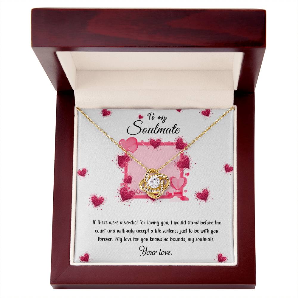 valentine-32c Love Knot Necklace, Gift to my Girlfriend with Beautiful Message Card