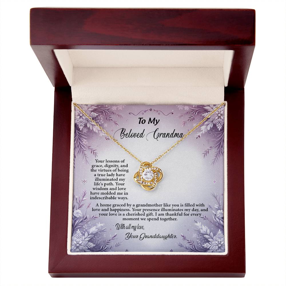 4054a Love Knot Necklace, Gift to my Grandma with Beautiful Message Card