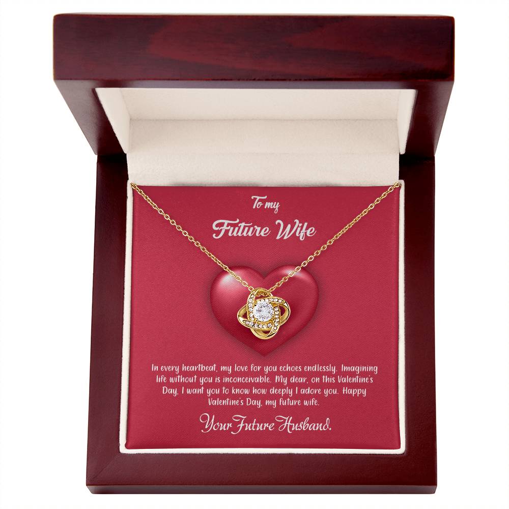 valentine-35d Love Knot Necklace, Gift to my Future Wife with Beautiful Message Card