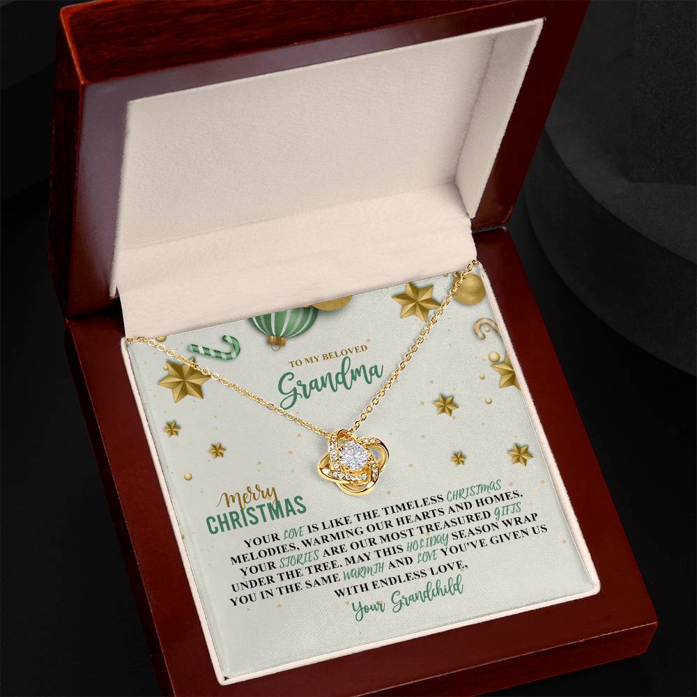 94387c Love Knot Necklace, Gift to my Grandma with Beautiful Message Card