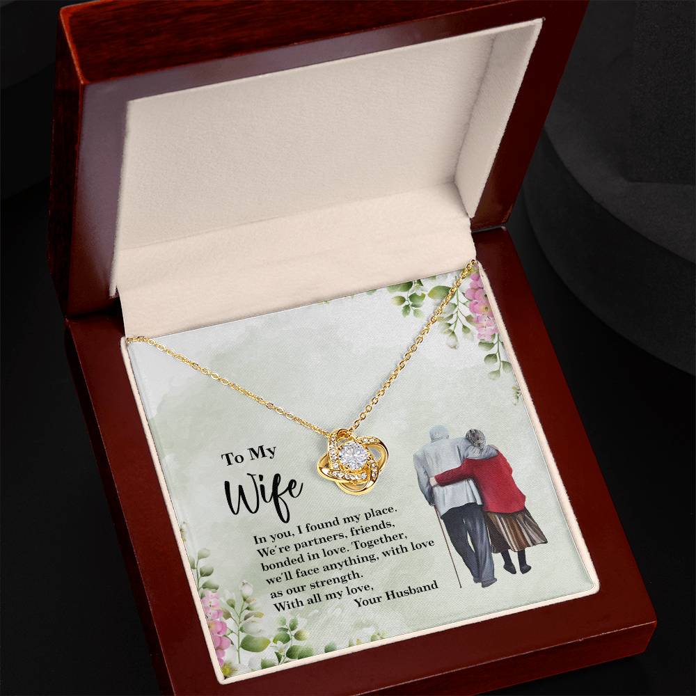 4028a Love Knot Necklace, Gift to my Wife with beautiful Message Card