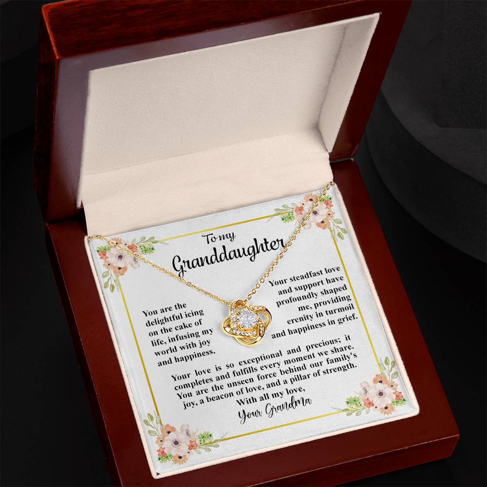 4032c Love Knot Necklace, Gift to My Granddaughter with nice Message Card