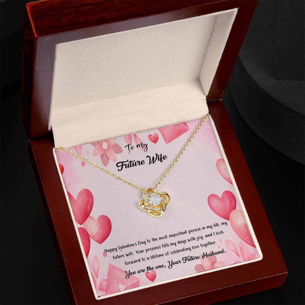 valentine-37d Love Knot Necklace, Gift to my Future Wife with Beautiful Message Card