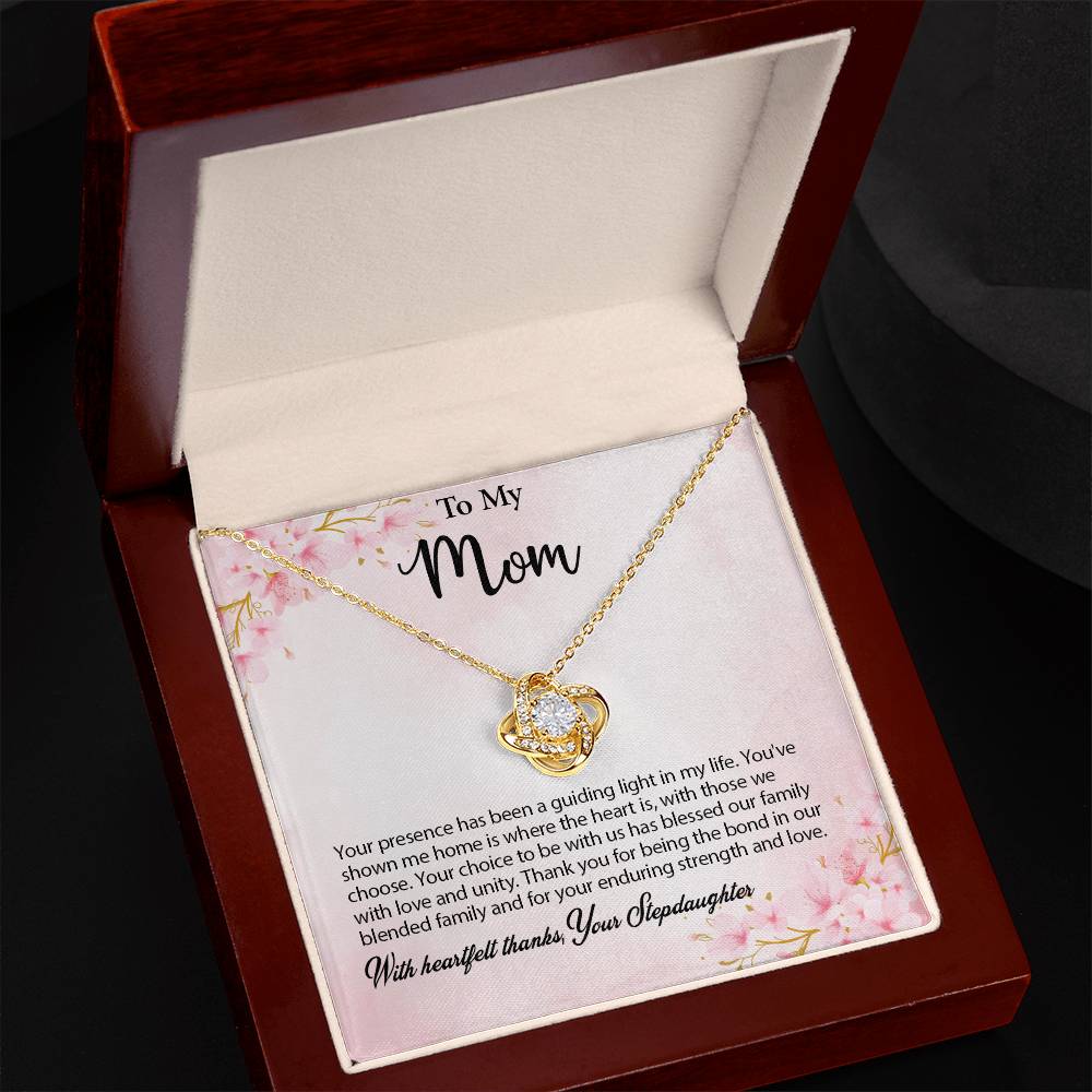 4029b Love Knot Necklace, Gift to my Mom with Beautiful Message Card