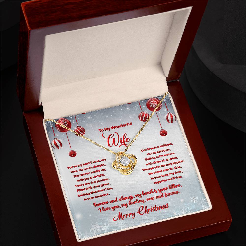 4012c Love Knot Necklace, Gift to my Wife with beautiful Message Card