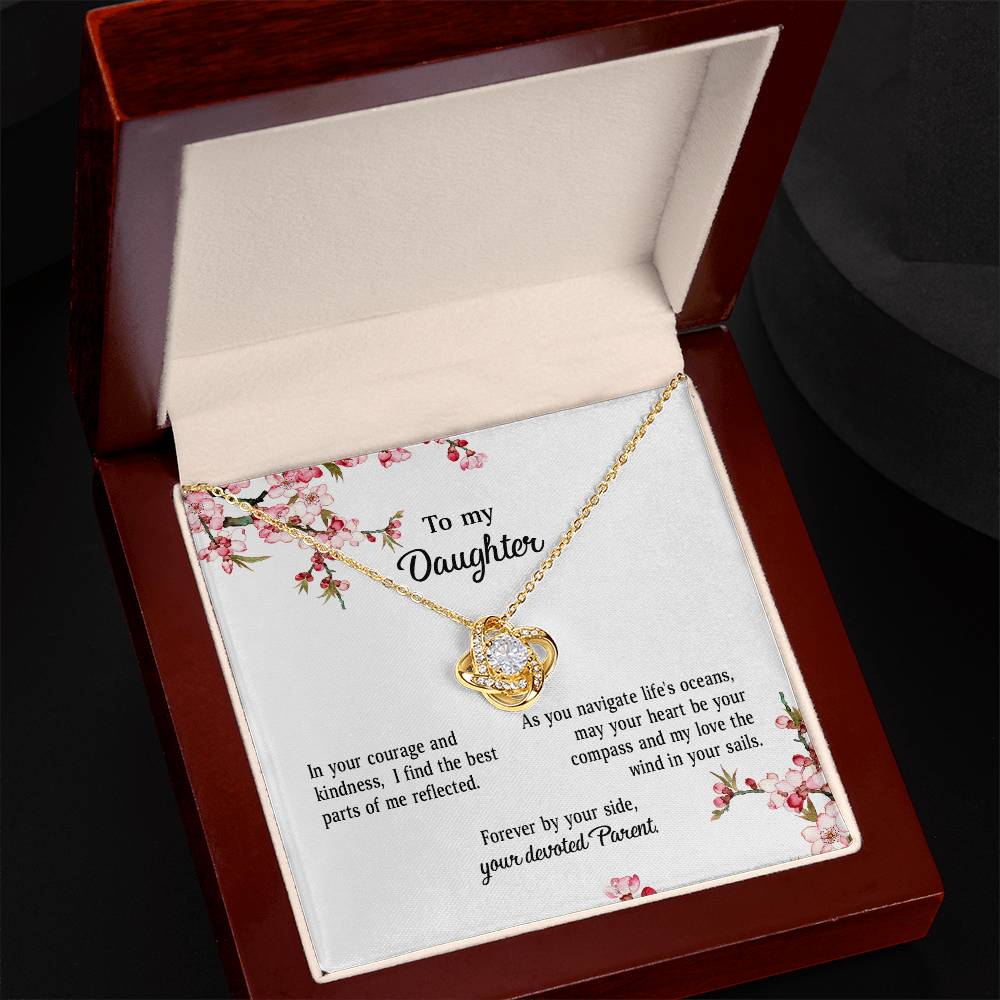 4039a Love Knot Necklace, Gift to my Daughter with Beautiful Message Card