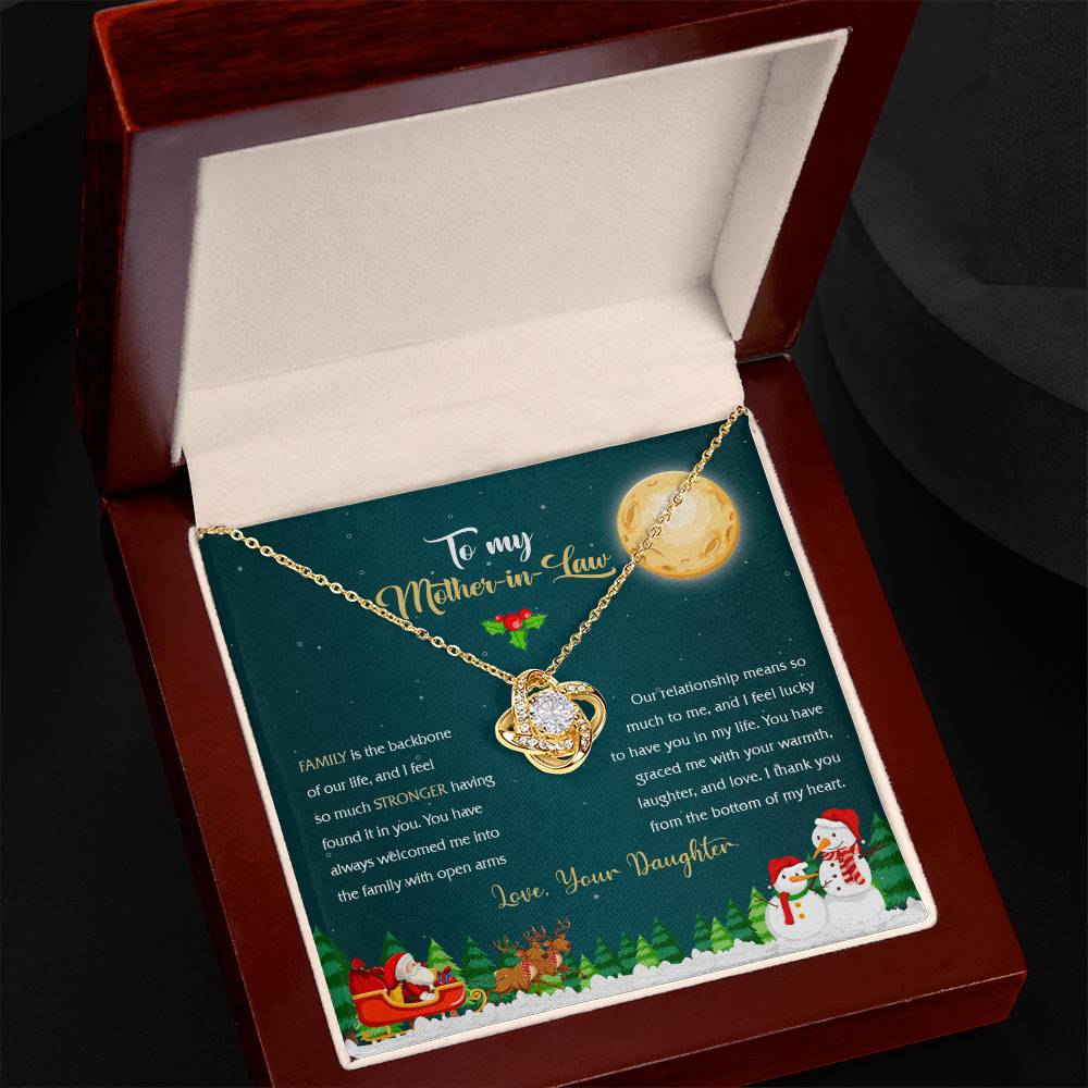 94314c Love Knot Necklace, Gift to my Stepmom with Beautiful Message Card