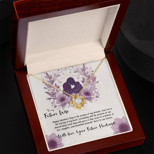 Valentine-st9d Love Knot Necklace, Gift to my Future Wife with Beautiful Message Card