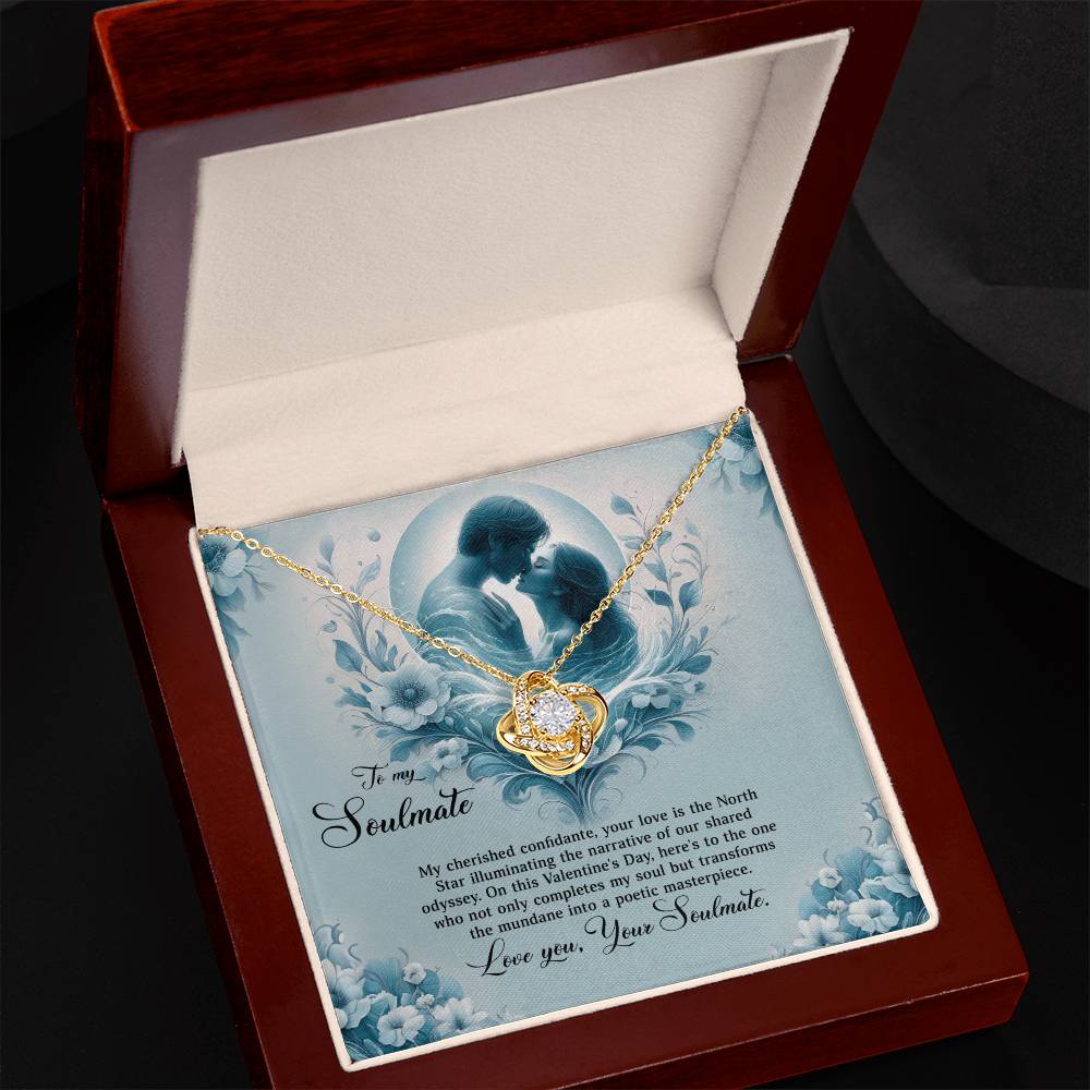 Valentine-st29b Love Knot Necklace, Gift to My Soulmate with Message card