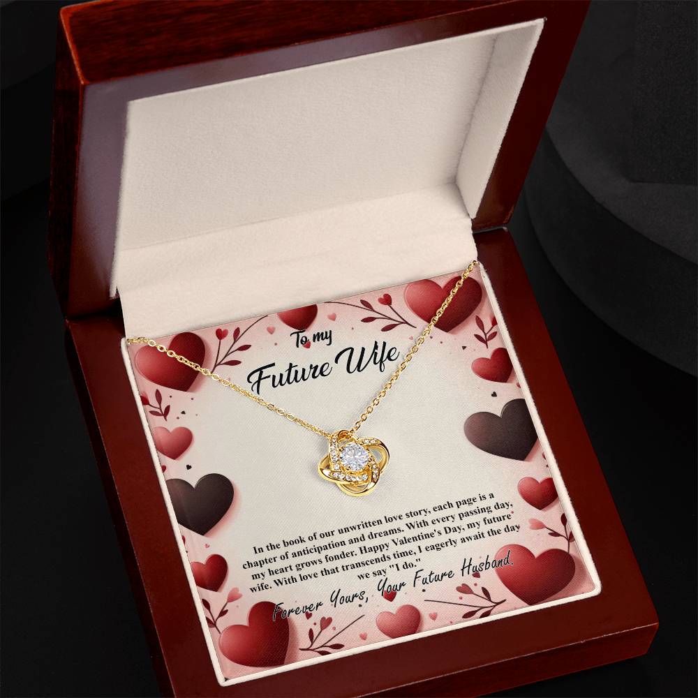 Valentine-st7d Love Knot Necklace, Gift to my Future Wife with Beautiful Message Card