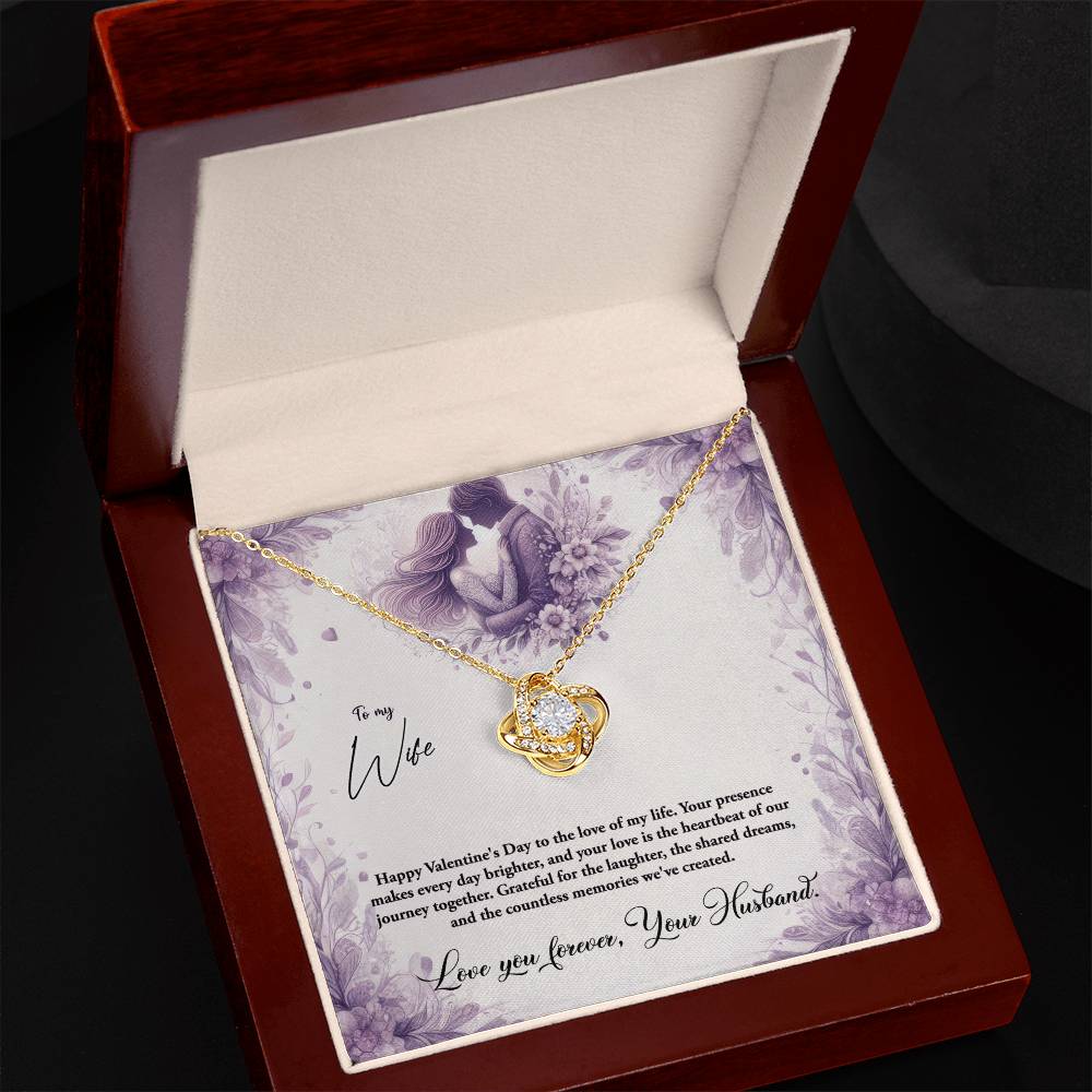 Valentine-st10a Love Knot Necklace, Gift to my Wife with Beautiful Message Card