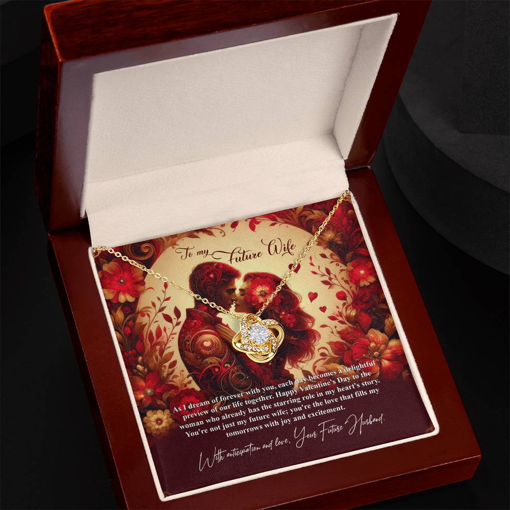 Valentine-st31d Love Knot Necklace, Gift to my Future Wife with Beautiful Message Card