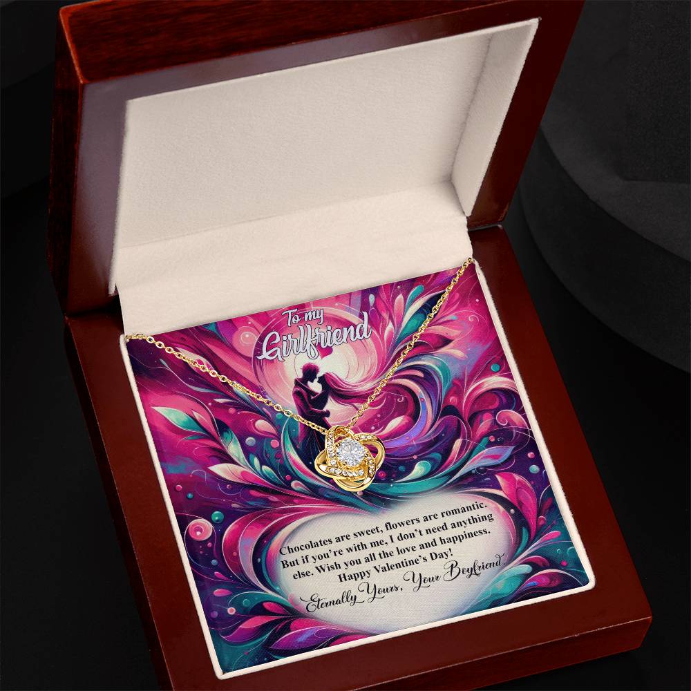 Valentine-st21c Love Knot Necklace, Gift to my Girlfriend with Beautiful Message Card