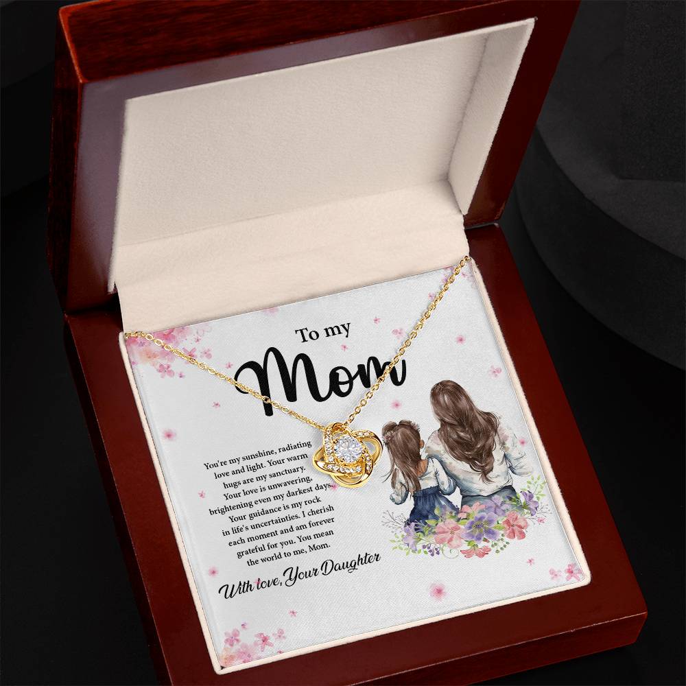 4018a Love Knot Necklace, Gift to my Mom with Beautiful Message Card