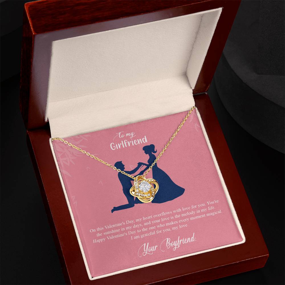 valentine-2c Love Knot Necklace, Gift to my Girlfriend with Beautiful Message Card