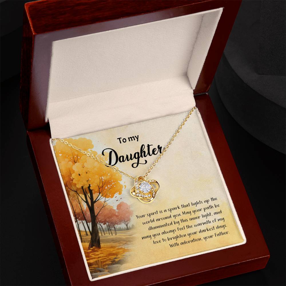 4041a Love Knot Necklace, Gift to my Daughter with Beautiful Message Card