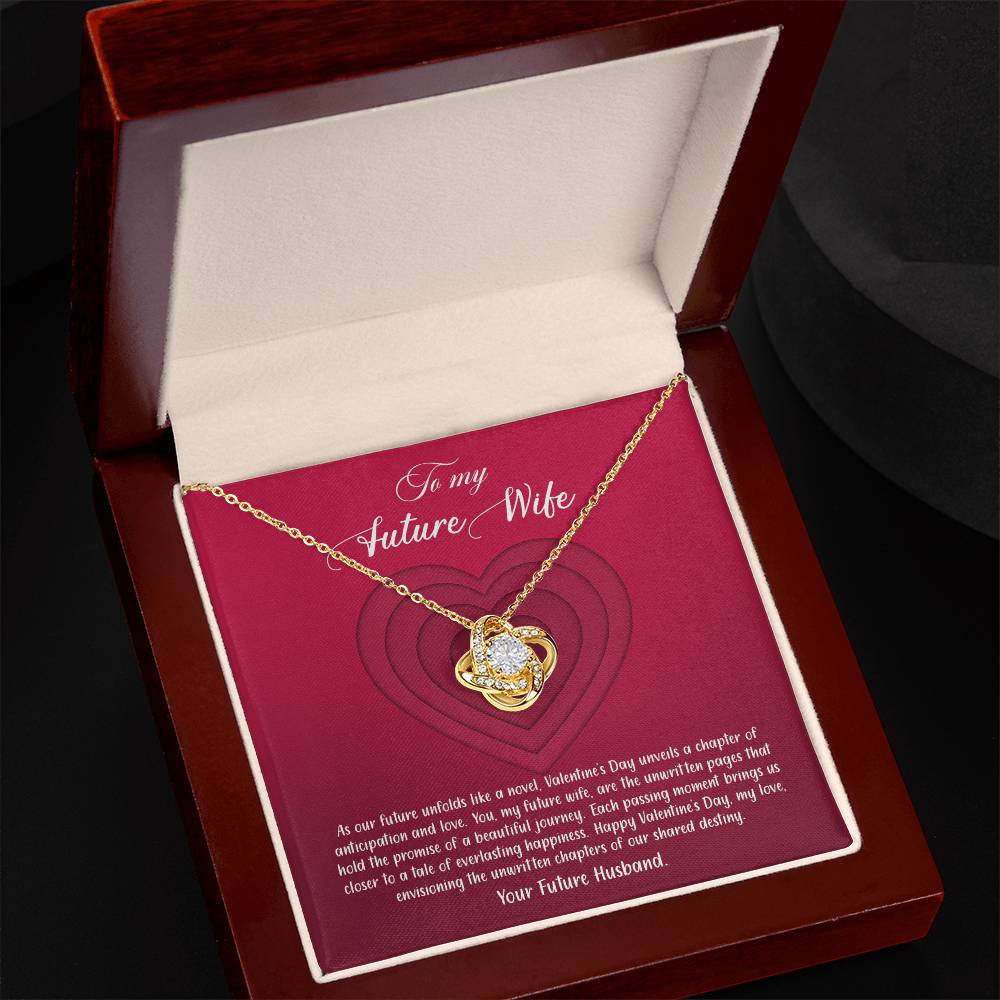 valentine-9d Love Knot Necklace, Gift to my Future Wife with Beautiful Message Card