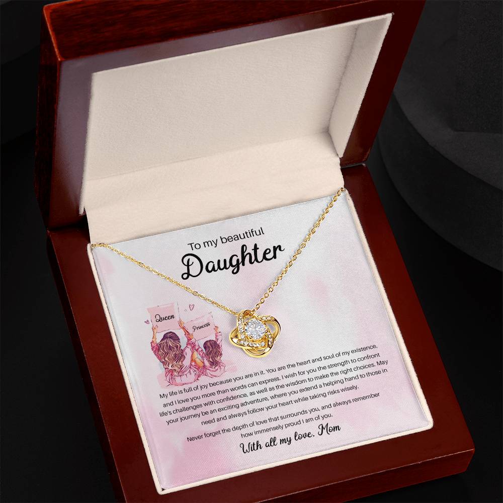 94941 a Love Knot Necklace, Gift to my Daughter with Beautiful Message Card