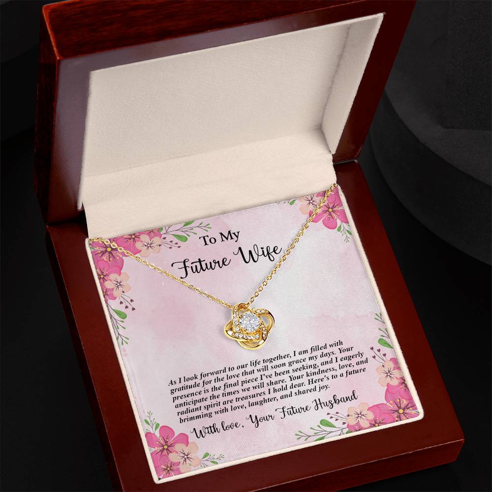 4035b Love Knot Necklace, Gift to my Future Wife with Beautiful Message Card