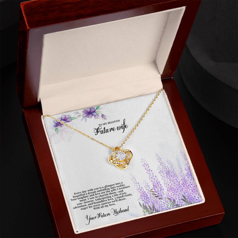 4030 (3) Love Knot Necklace, Gift to my Future Wife with Beautiful Message Card