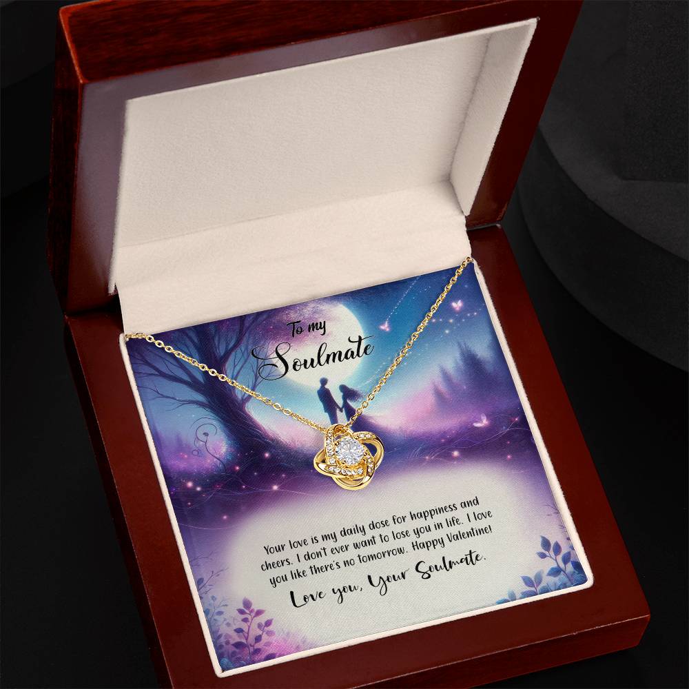 Valentine-st19b Love Knot Necklace, Gift to My Soulmate with Message card