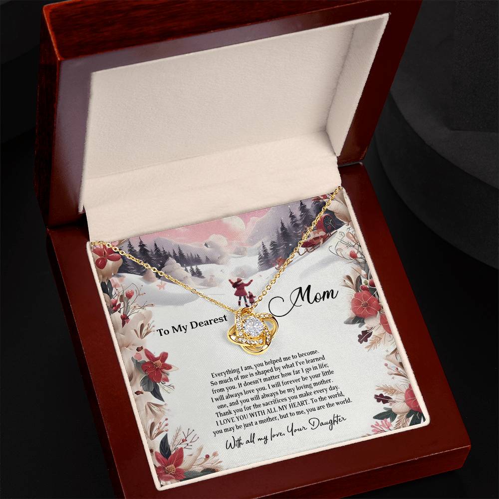 4023b Love Knot Necklace, Gift to my Mom with Beautiful Message Card