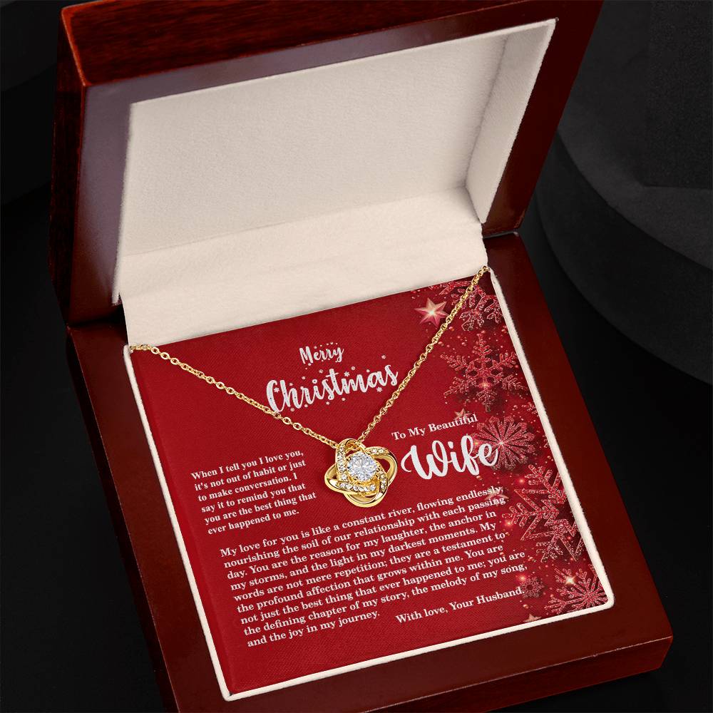 4013b Love Knot Necklace, Gift to my Wife with beautiful Message Card