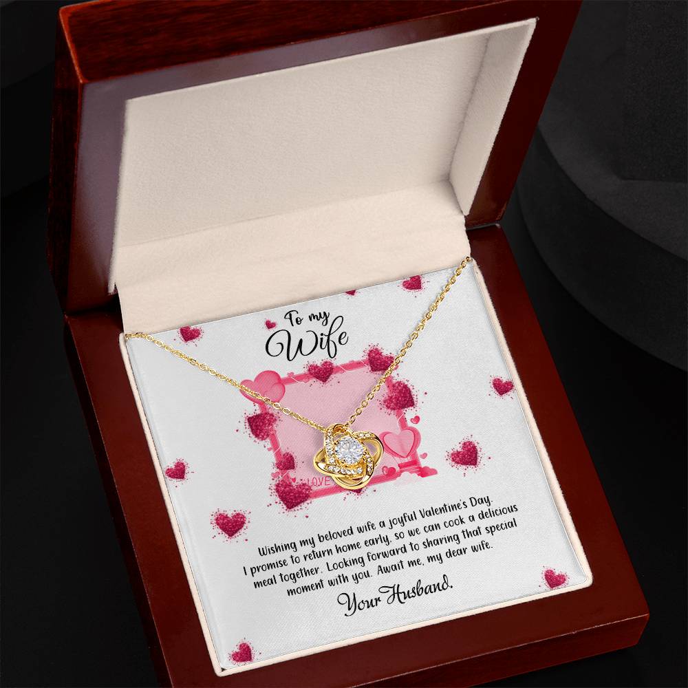 valentine-32b Love Knot Necklace, Gift to My Soulmate with Message card