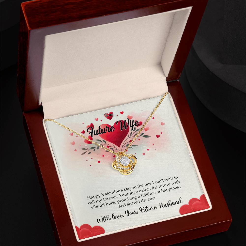 Valentine-st11d Love Knot Necklace, Gift to my Future Wife with Beautiful Message Card