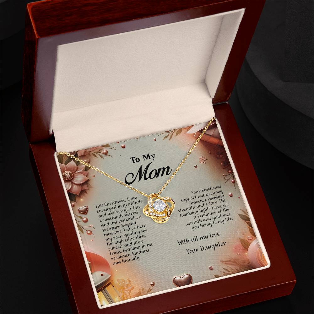 4044c Love Knot Necklace, Gift to my Mom with Beautiful Message Card