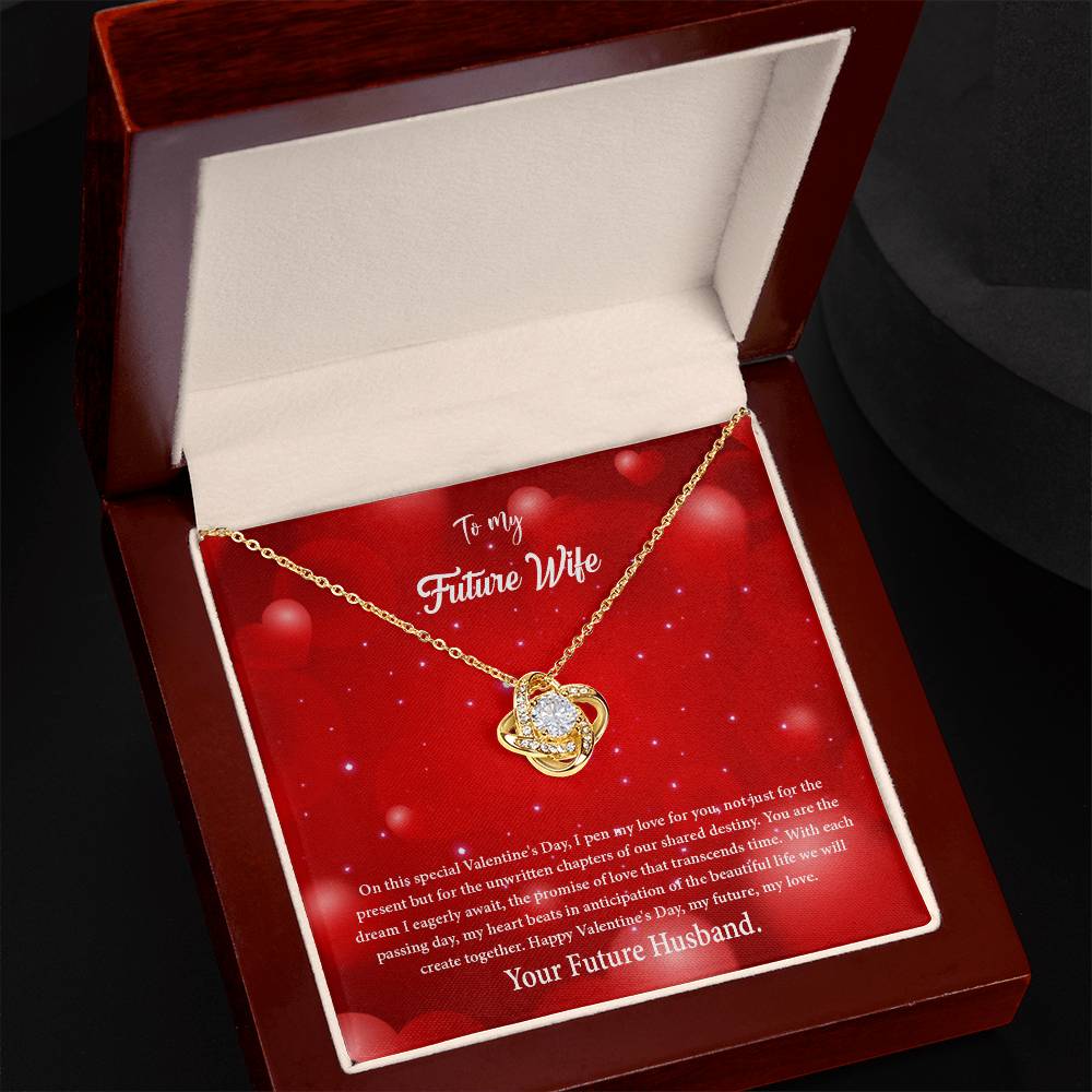 valentine-34d Love Knot Necklace, Gift to my Future Wife with Beautiful Message Card