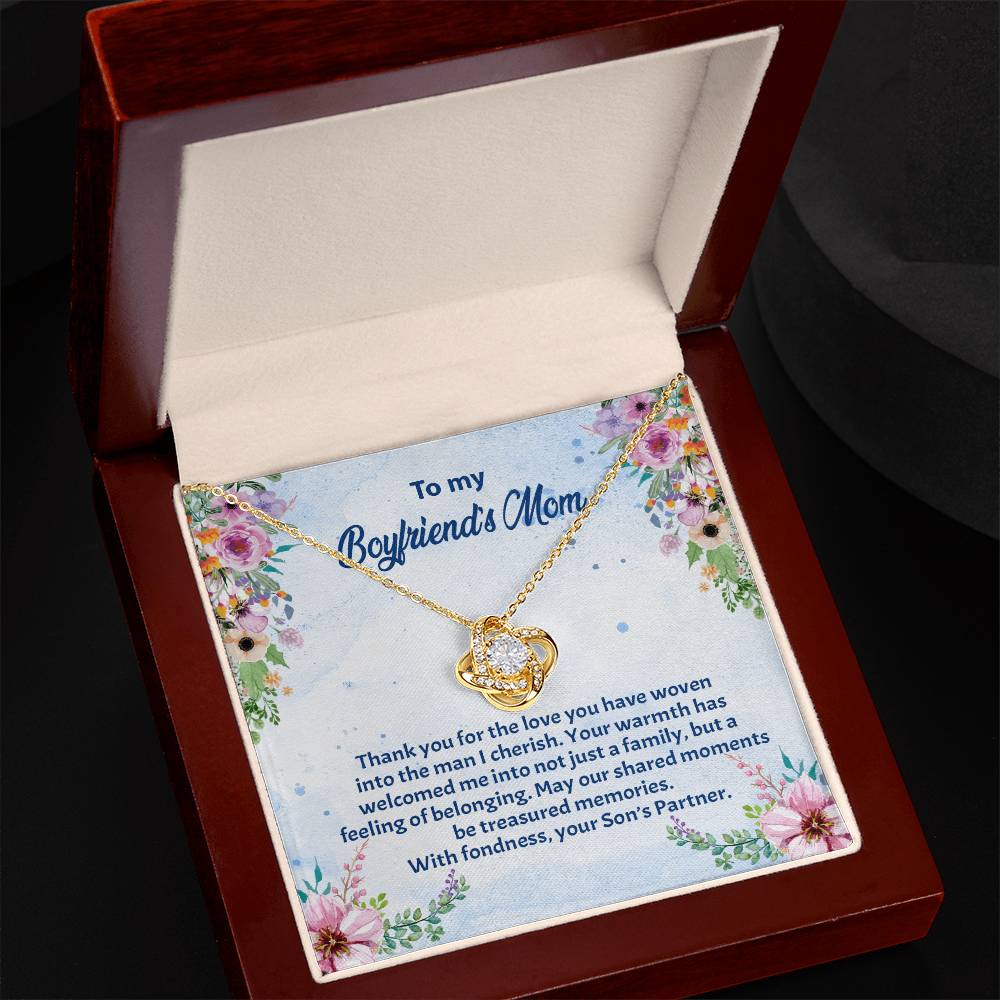 4038d Love Knot Necklace, Gift to my Boyfriend's Mom with Beautiful Message Card