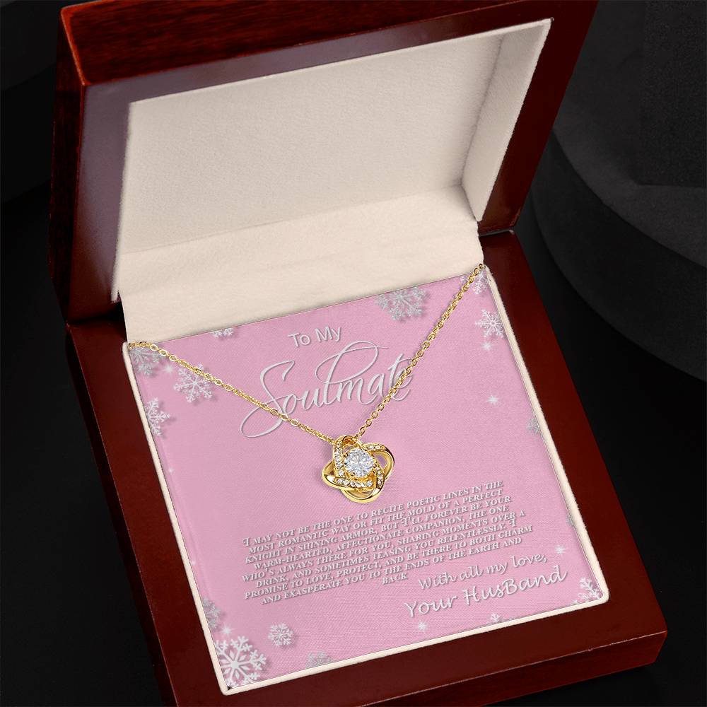 4006b Love Knot Necklace, Gift to My Soulmate with Message card